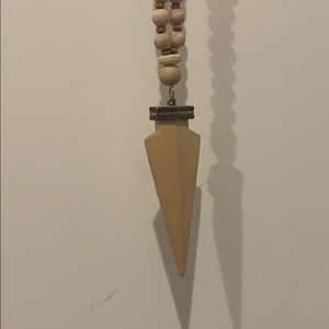 Long wooden arrowhead necklace
